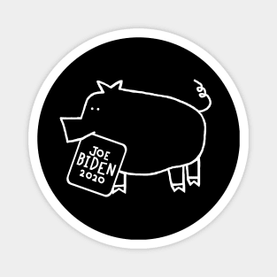 Whiteline Cute Pig with Joe Biden 2020 Sign Magnet